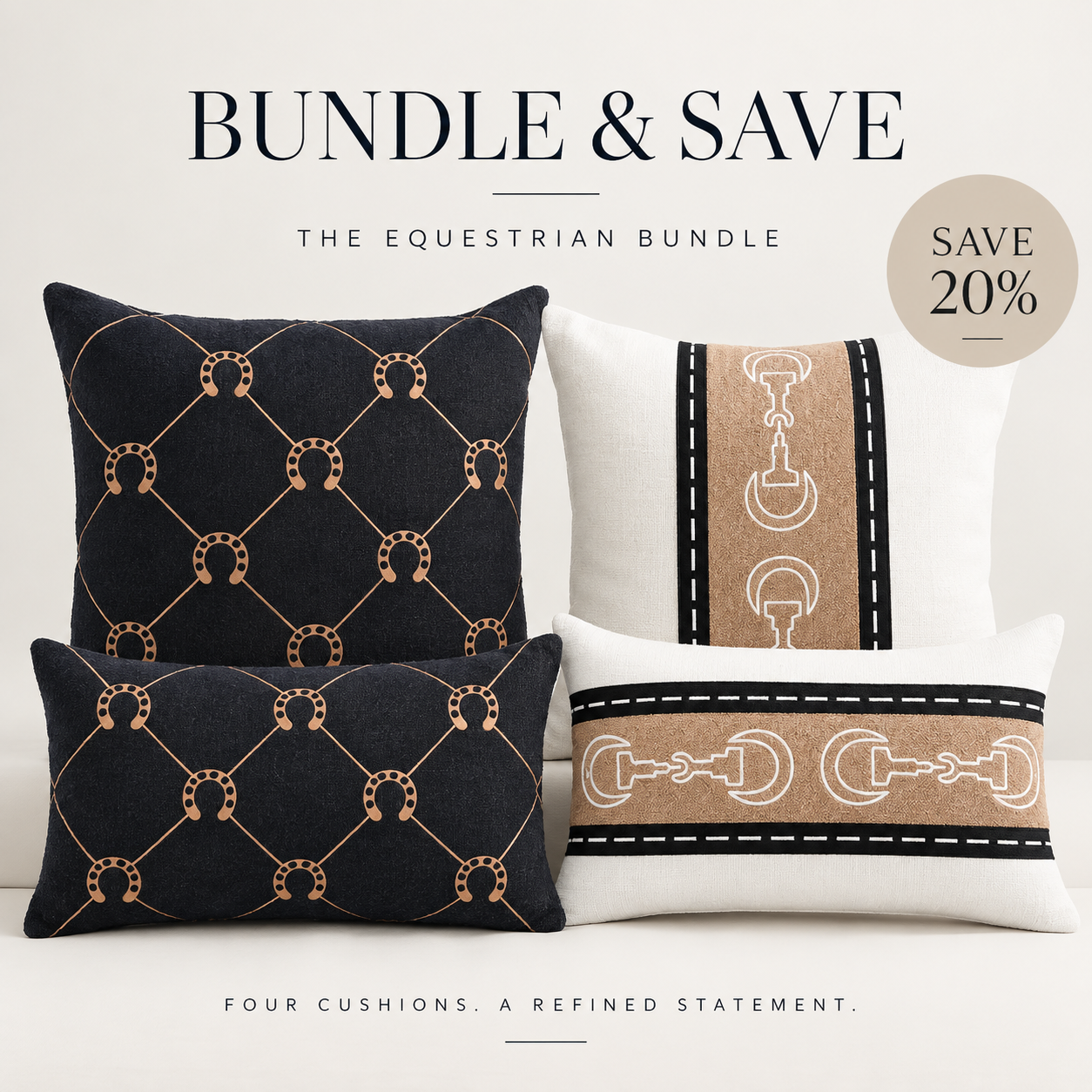 Set of 4 Equestrian Cushions